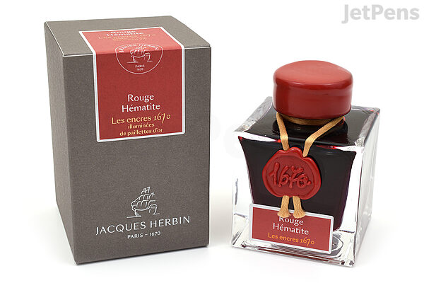 Jacques Herbin Rouge Hématite Ink (Scarlet Red) - 1670 Anniversary - 50 ml Bottle - HERBIN H150/26