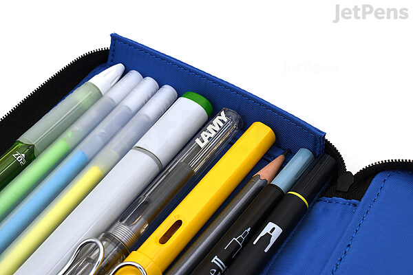 JABNOW Spring Bird Print Large Pencil Bag Black Pen Case Pencil