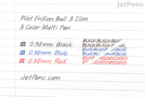 Pilot Frixion Ball 3 Slim 3 Color Multi Pen 0 38 Mm Silver Jetpens