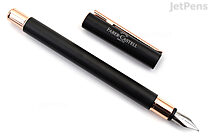 Faber-Castell NEO Slim Fountain Pen - Black Matte & Rose Gold - Fine - FABER-CASTELL 343101