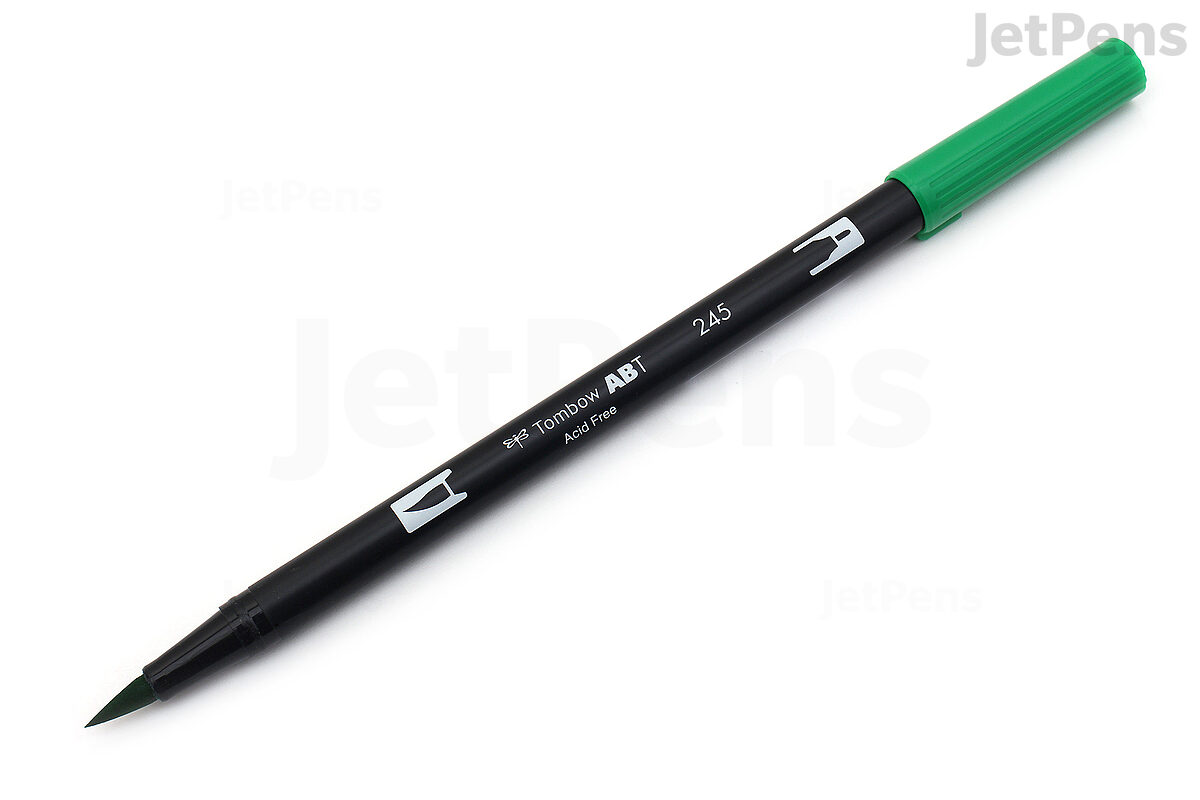Tombow ABT Dual Brush Marker Pen - Brush/Fine Nib - 0.3-10mm - Black - 6  Pack