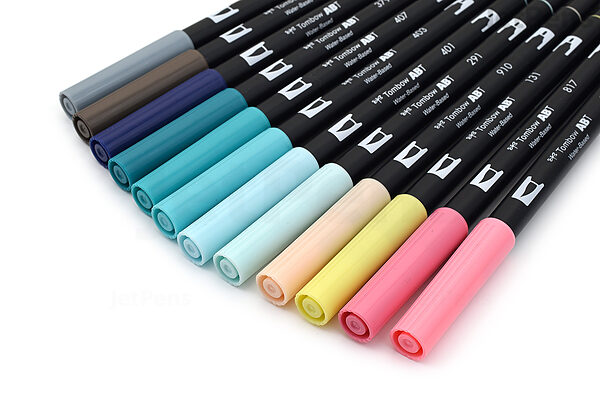 NEW Tombow Dual Brush Pens Ocean Colors (Pack of 12)