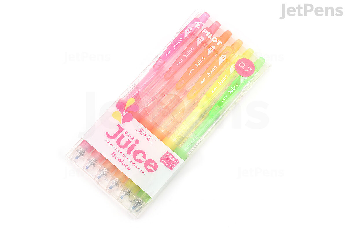 Pilot Juice Gel Pen - 0.7 mm - 6 Color Set - Fluorescent