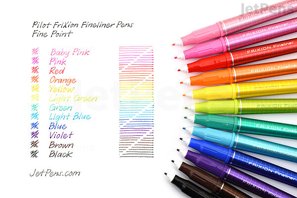 suspensie Optimistisch Plaatsen Pilot FriXion Fineliner Pen - Fine Point - 12 Color Set | JetPens