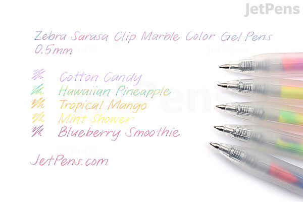 Set of 5 Candy Color Pens 5 Pen Set, Black Ink, Pastel Pens