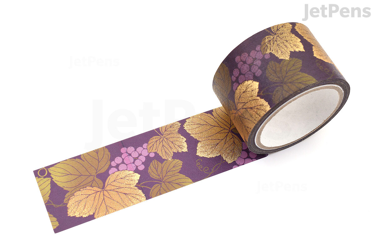 Gold Floral Leaf Outline Washi Tape Kimono Zen Gold Foil GILDED