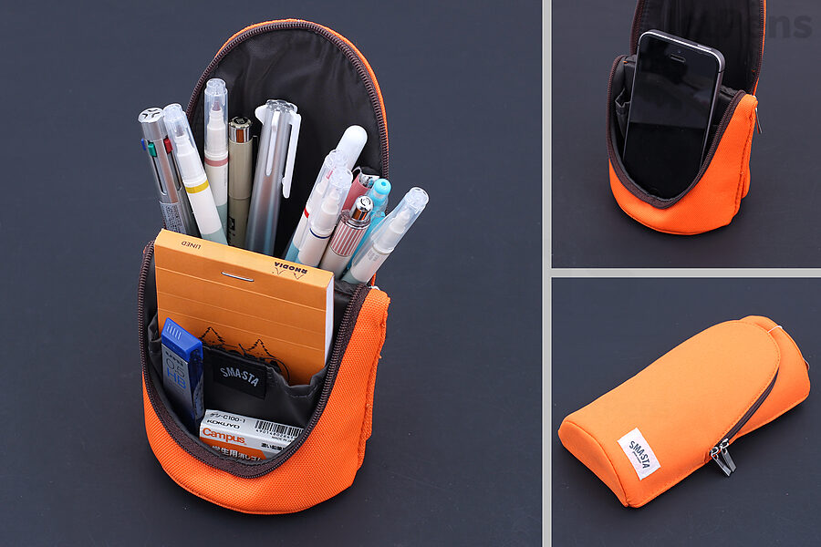The Sonic Sma Sta Standing Pen Case doubles as a pen and phone stand when unzipped.