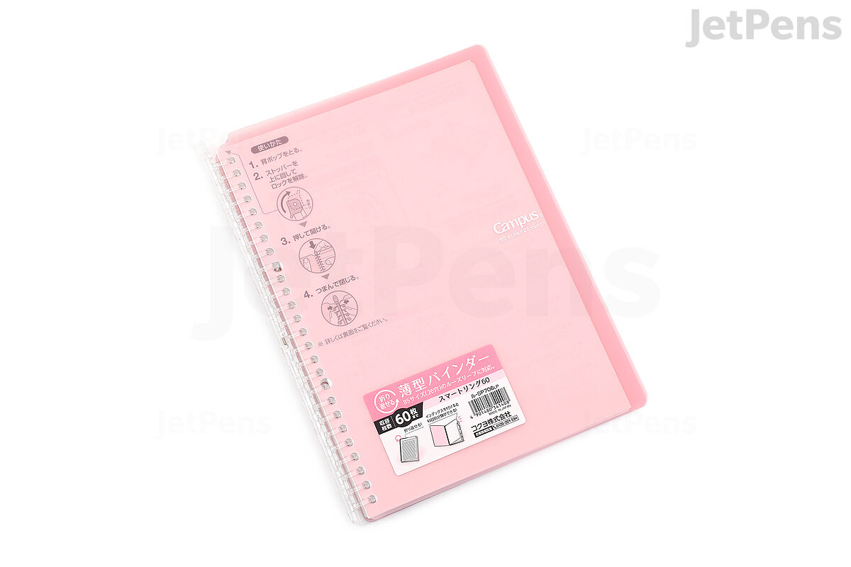 School Notebooks 6 Ring Binder Cute Cover Pink