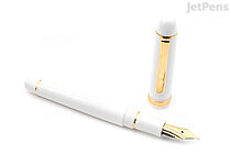 Platinum 3776 Century Fountain Pen - Chenonceau White with Gold Trim - 14k Ultra Extra Fine Nib - PLATINUM PNB-15000A 2-UEF