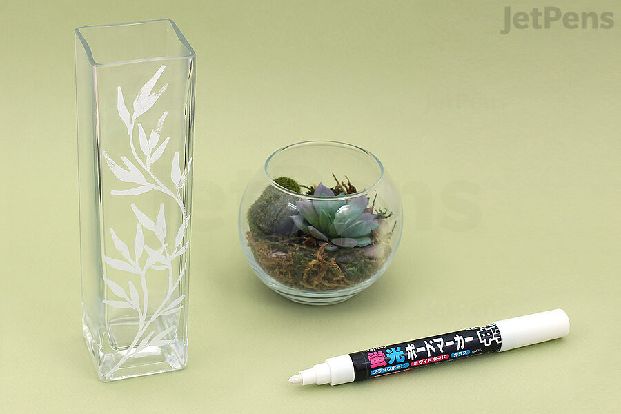 White Ink Marker Applications: Glass Art