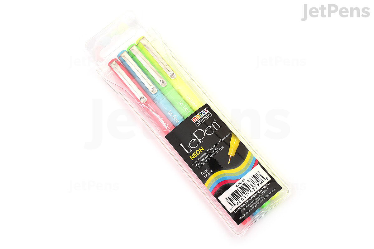 LePen Micro-Fine Point Pen, Pastel, 6 per Pack, 2 Packs