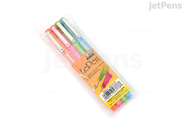 Marvy Le Pen Marker Pen - Fine Point - Bright - 4 Color Set