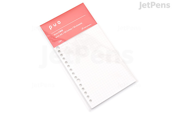 Maruman Puo Loose Leaf Paper - Slim A5 - 5 mm Graph - 50 Sheets | JetPens