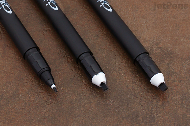 3 nib sizes of the Sakura Pigma Calligrapher Pen.