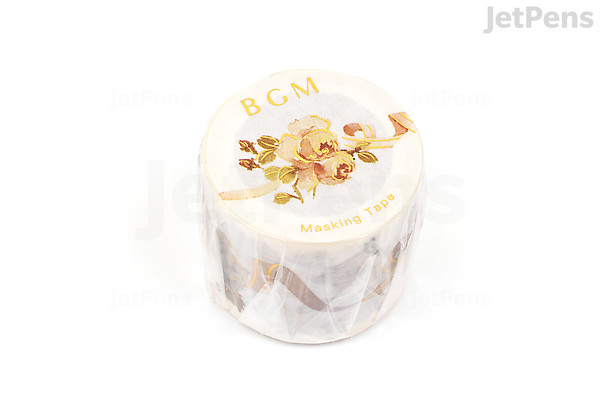 Bgm Washi Tape Special Gold Foil Retro Melody Flower And Ribbon 30 Mm X 5 M Jetpens