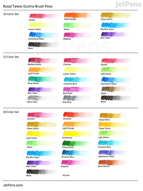 Talens Ecoline Brush Pen Set 10 colours - VBS Hobby
