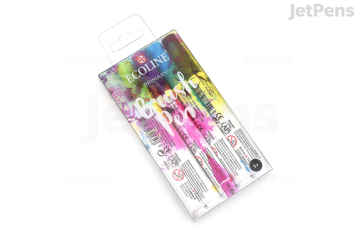 Royal Talens Ecoline Brush Pen Markers Set - Assorted Colors, Set of 30