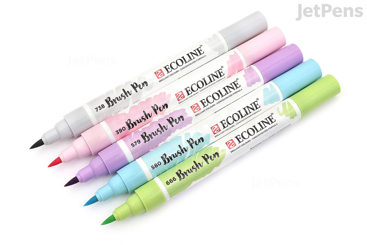 Royal Talens Ecoline Watercolor Brush Pen - 5 Color Set - Pastel