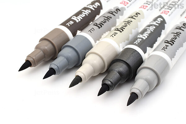 Ecoline brush pens review Royal Talens water colour pens grey set