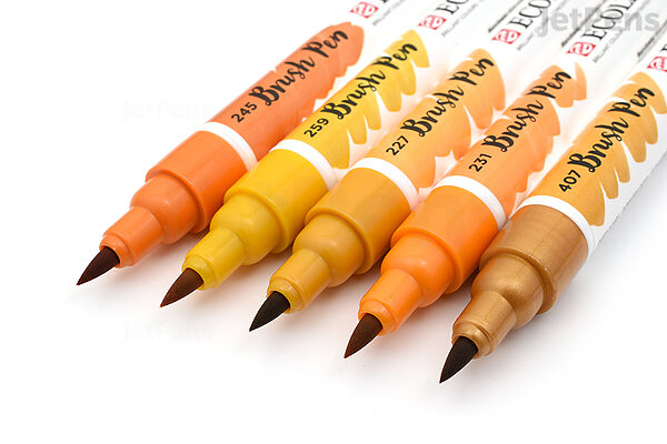 Royal Talens Ecoline Brush Pen Markers Set - Assorted Colors, Set of 20