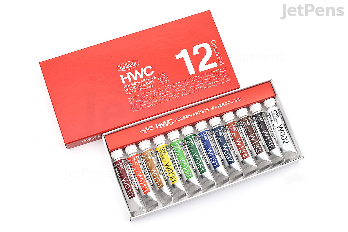 Holbein Artist Watercolor Paint Set - 12 Basic Colors