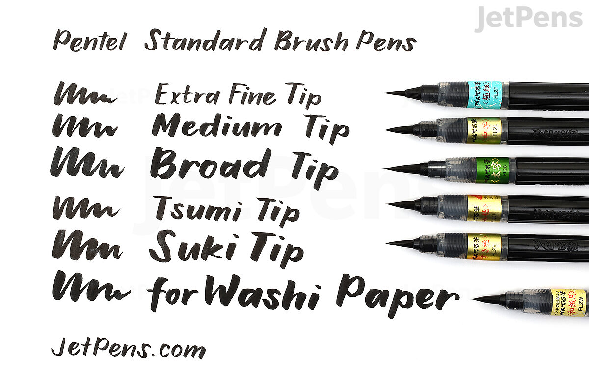 Pentel, Fude Brush Pen Black - Medium, XFL2L
