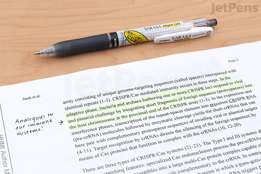 Annotation in margin next to highlighting