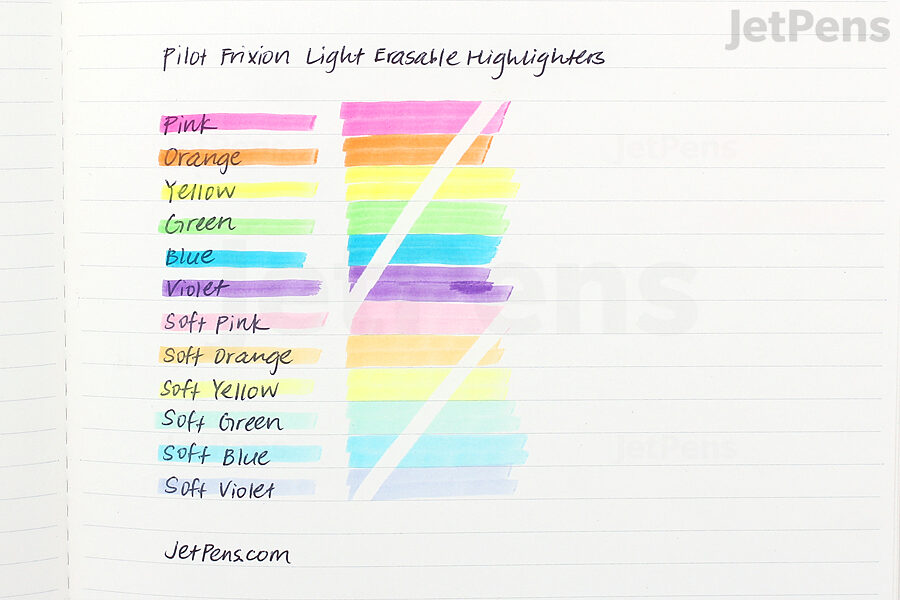 Pilot FriXion Light Erasable Highlighters regular and soft colors
