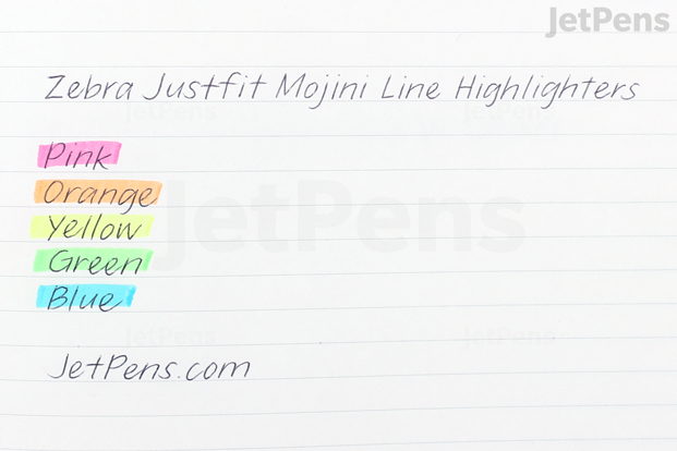 Zebra Justfit Mojini Line Highlighter colors