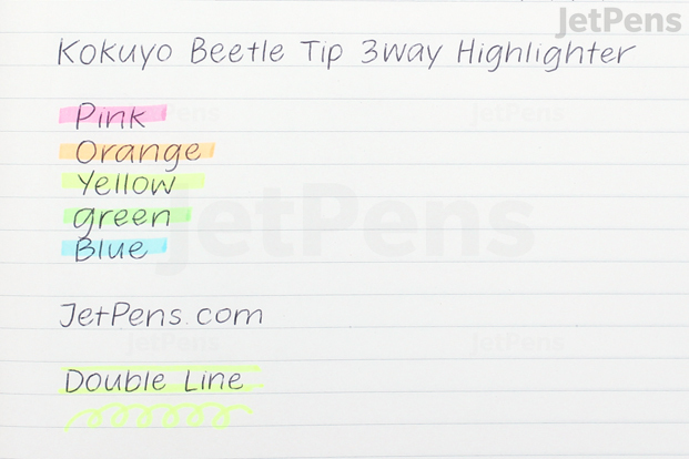 Kokuyo Beetle Tip 3way Highlighter colors