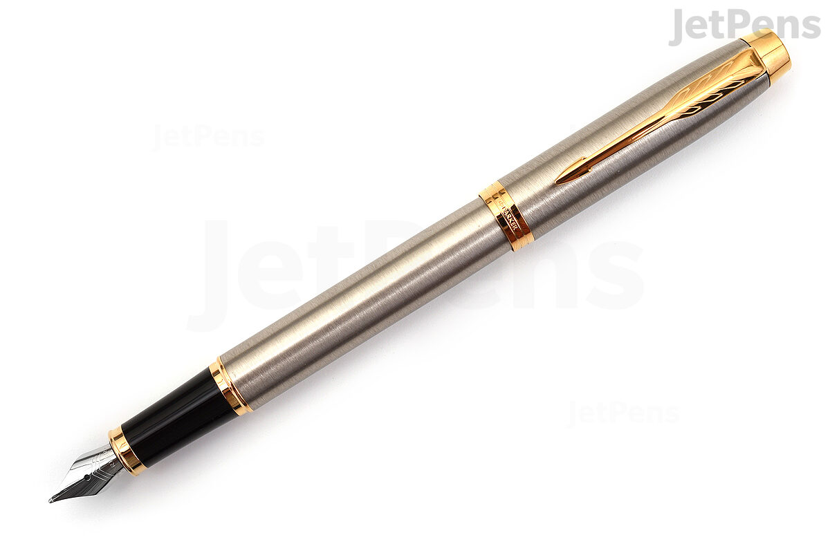 Parker Pen - Brushed Metal Gold Trim - Medium Nib | JetPens