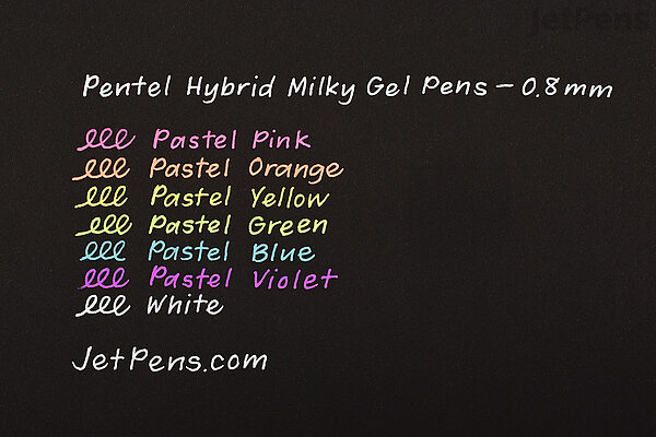 Pentel Hybrid Milky Gel Pen - 0.8 mm - 7 Color Bundle