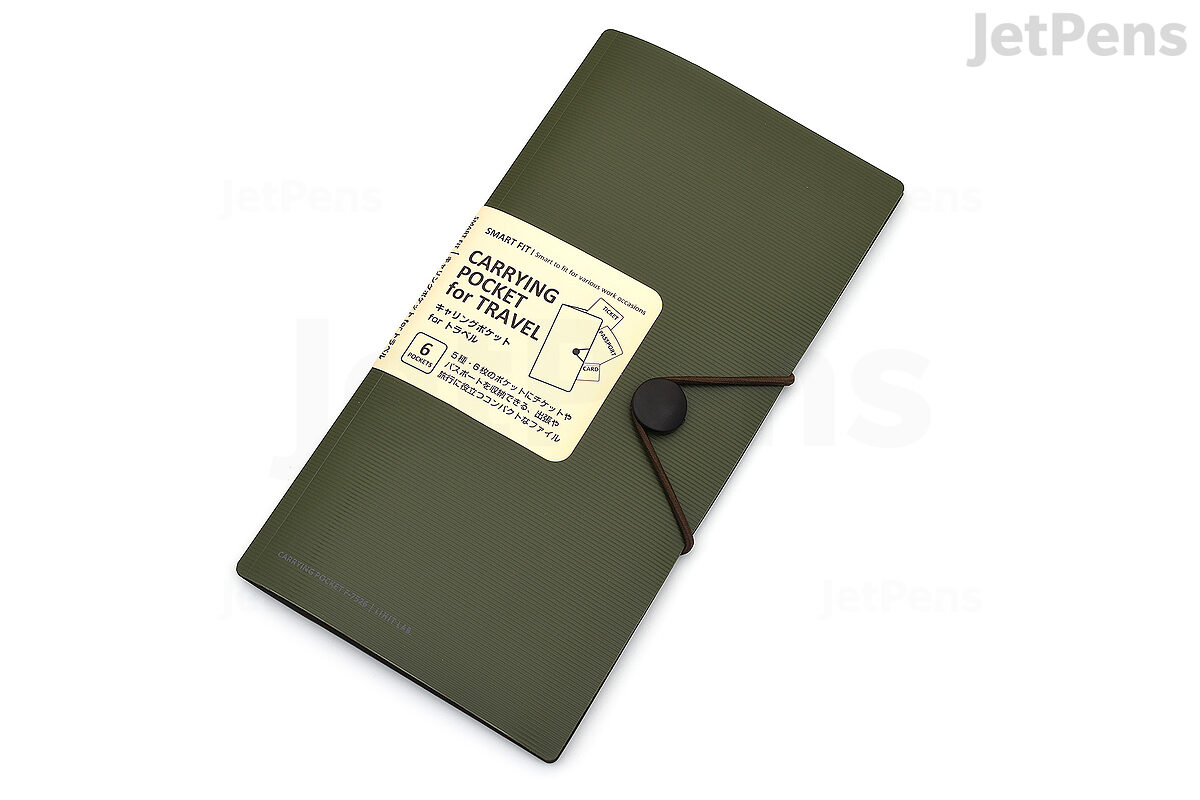 Lihit Lab Smart Fit Carrying Pocket (Folder) for Travel - Olive