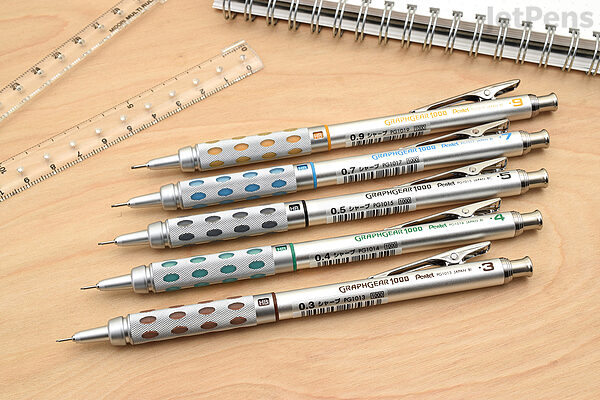 4 Pencil Set Pentel GRAPHGEAR 500 Mechanical Drafting Pencil 0.3