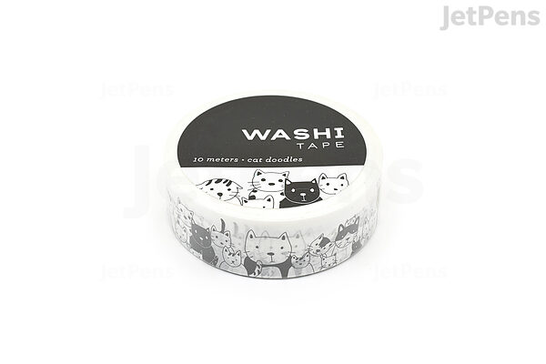 Black Cat Washi Tape Paw Print Saien Animal Japanese 15mm x 10M