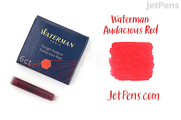 Waterman Audacious Red Ink - Short - 6 Cartridges | JetPens