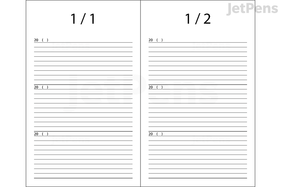 Midori 3 & 5 Years Diary Format