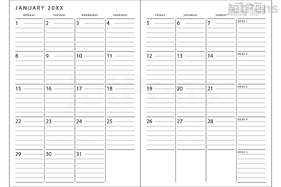 Leuchtturm1917 Monthly Planner Format