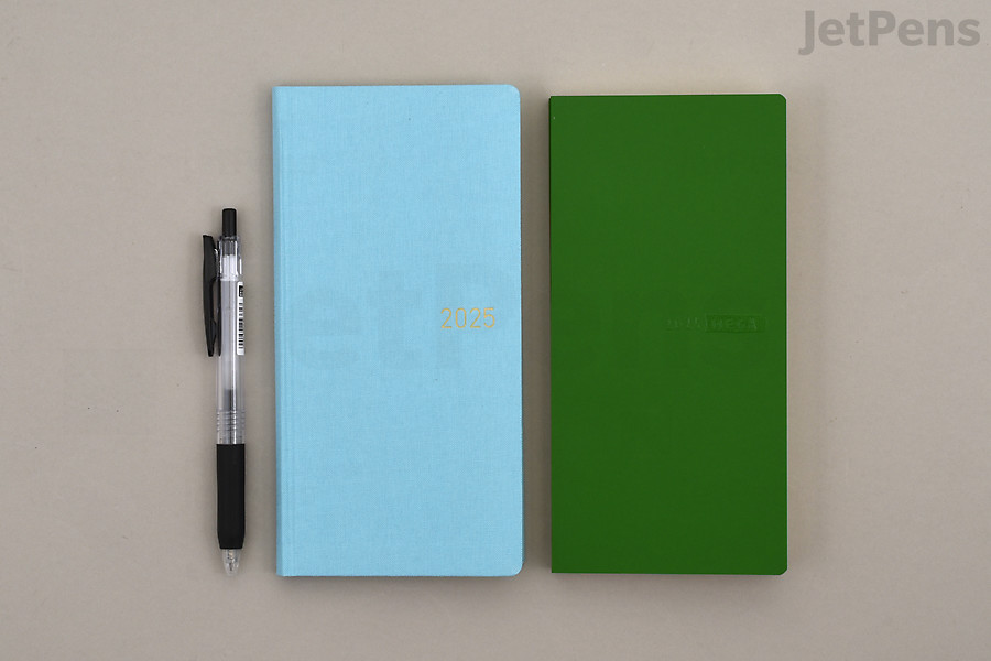 From left to right: Hobonichi Techo Weeks & Weeks MEGA sizes. 2025 version shown. Planner cover design may differ slightly year to year.