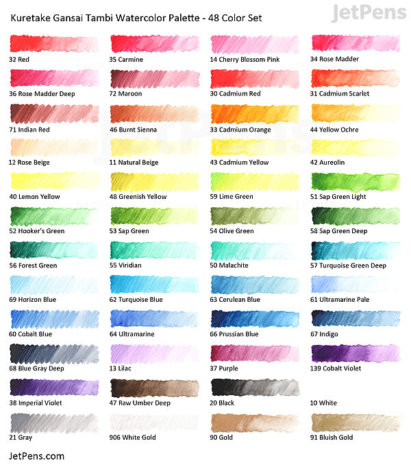  Kuretake Gansai Tambi Watercolor Palette - 48 Color Set