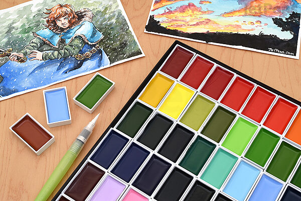 Kuretake Gansai Tambi Watercolor Palette - 18 Color Set | JetPens