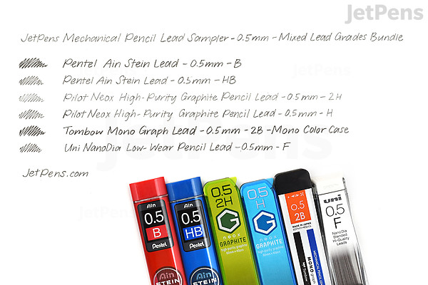 Jetpens Mechanical Pencil Lead Sampler 0 5 Mm Mixed Lead