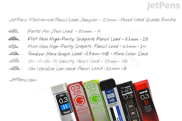 Jetpens Mechanical Pencil Lead Sampler 0 3 Mm Mixed Lead