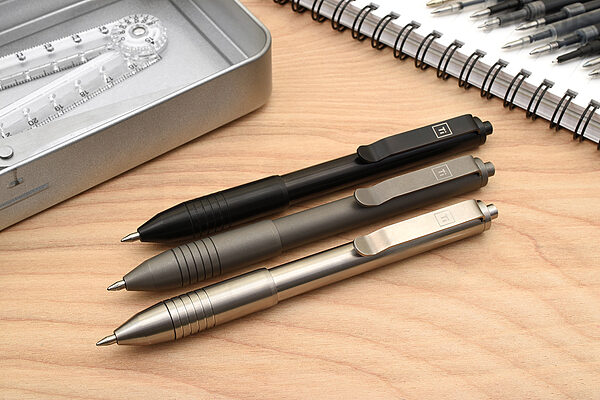 BIGiDESIGN Mini Dual Side Click Pen - Titanium Stonewashed