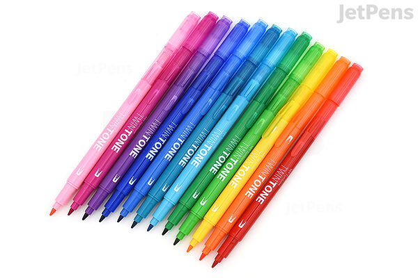 TwinTone 12-Pack Pastel Marker Set, Double-Sided Markers