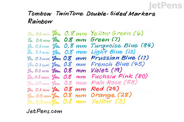 Tombow • Twintone dual-tip marker set Rainbow colours 12pcs
