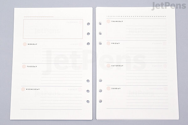 Inserts/ Refills For GM Size Agenda - Planner Refills fits Large A5