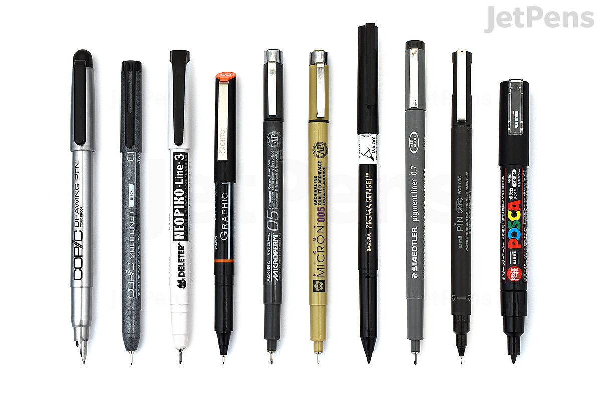 Drawing Pens Black Art Pens for Drawing 12 Size Waterproof Ink Pens for  Artists