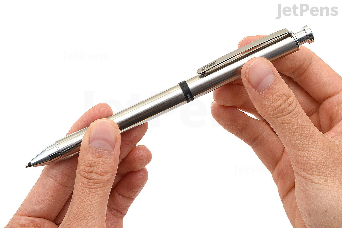 Sport Licht Mona Lisa LAMY ST Tri Pen - 2 Color Ballpoint Multi Pen + 0.5 mm Pencil - Brushed  Stainless Steel | JetPens