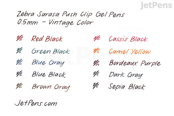 Zebra Sarasa Grand Gel Pen - 0.5 mm - Vintage Color - Dark Gray - ZEBRA P-JJ56-VDG